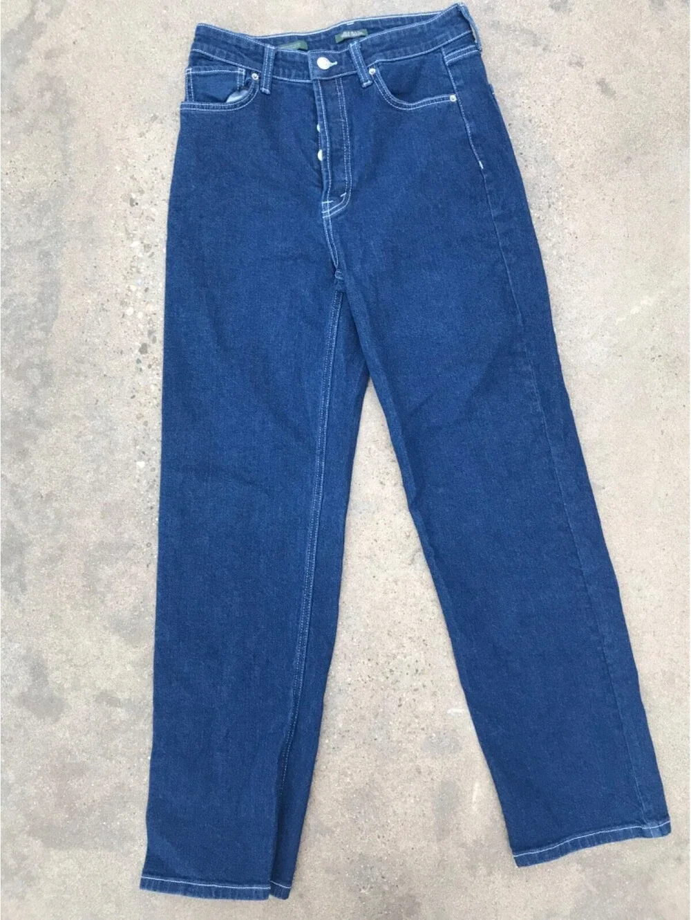 Wild Fable Size 6 Super High Rise Straight Blue Jeans Button Fly Stretch Current